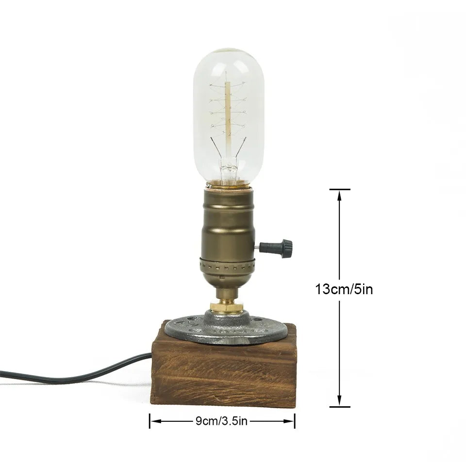 RetroGlow: Vintage Industrial LED Desk Lamp with Dimmer Switch