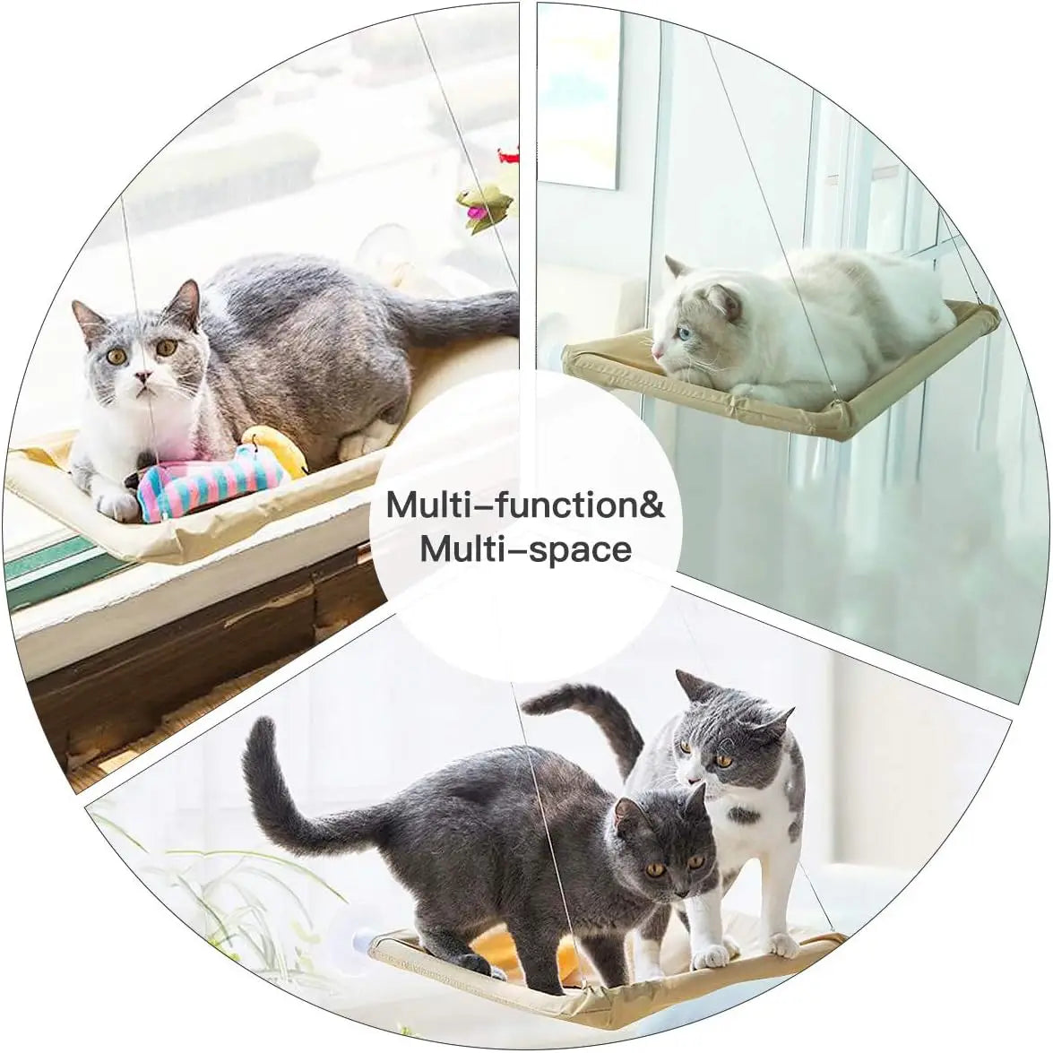 SunnyPaws: Window-Mounted Cat Hammock Bed with Heavy-Duty Suction Cups