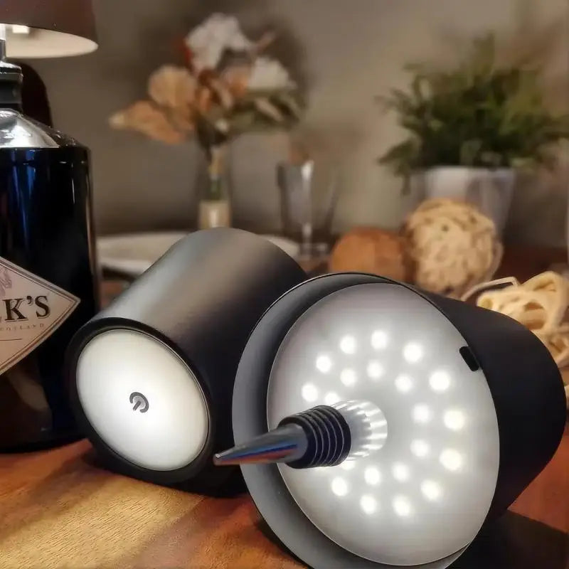 VinoGlow Touch Lamp: Wireless Wine Bottle LED Table Light (USB Rechargeable)