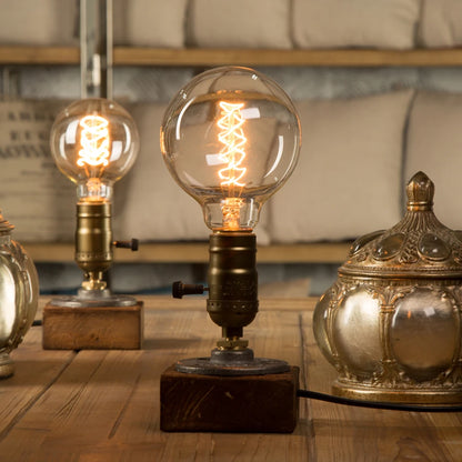 RetroGlow: Lámpara de escritorio LED industrial vintage con regulador de intensidad