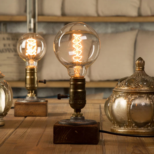 RetroGlow: Vintage Industrial LED Desk Lamp with Dimmer Switch