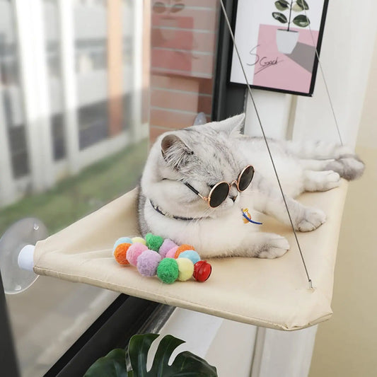 SunnyPaws: Window-Mounted Cat Hammock Bed with Heavy-Duty Suction Cups