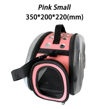 ClearPaws Carrier: Foldable Transparent Pet Shoulder Bag for Travel